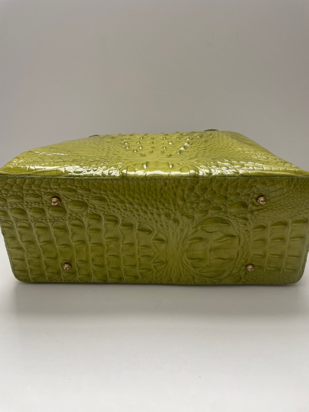 Brahmin Melbourne Crocodile Embossed Tote Bag Lime Green - Picture 6 of 11